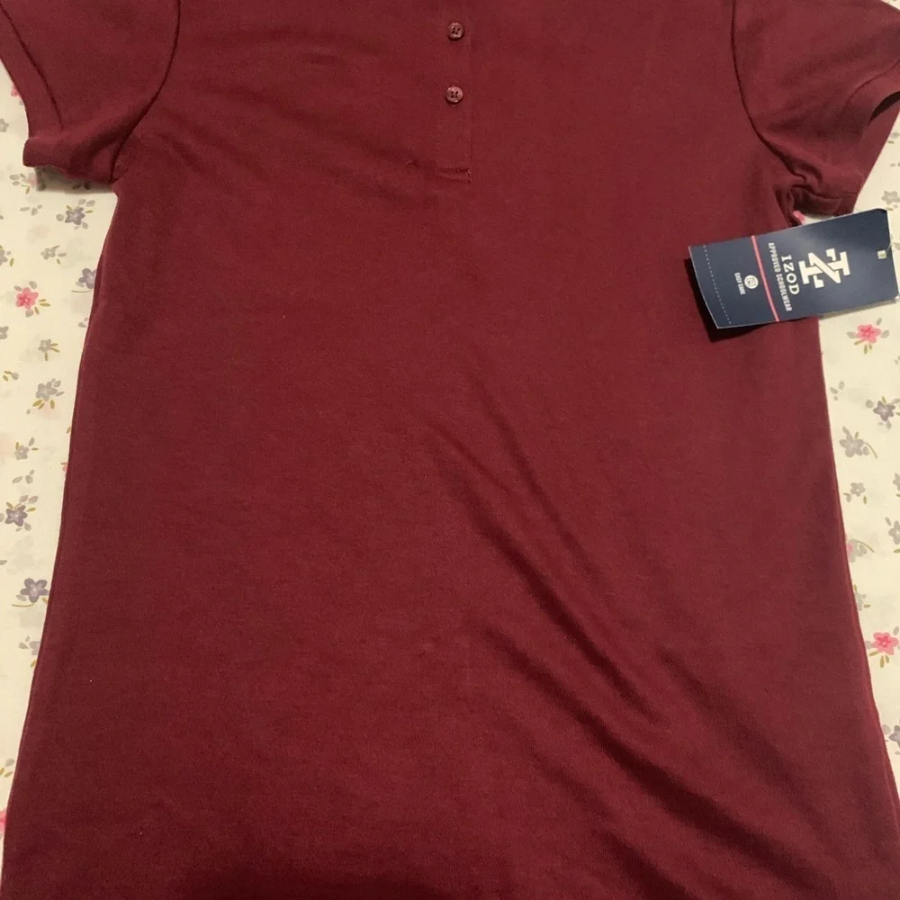 IZOD Burgundy Polo Shirt M (10-12) kid